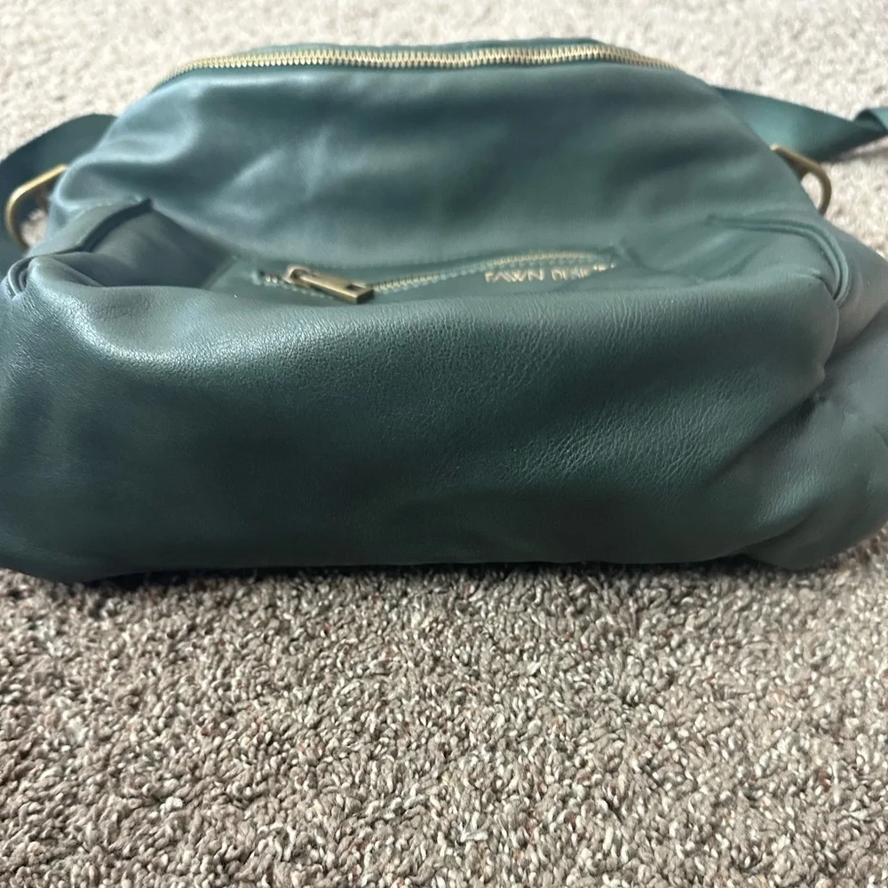 Fawn Design The Mini Vegan Leather Backpack Diaper Bag Emerald Green